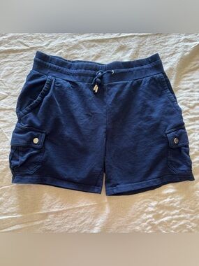 Lauren Ralph Lauren Navy Cargo Drawstring Shorts 5” Inseam High Waisted Womens S